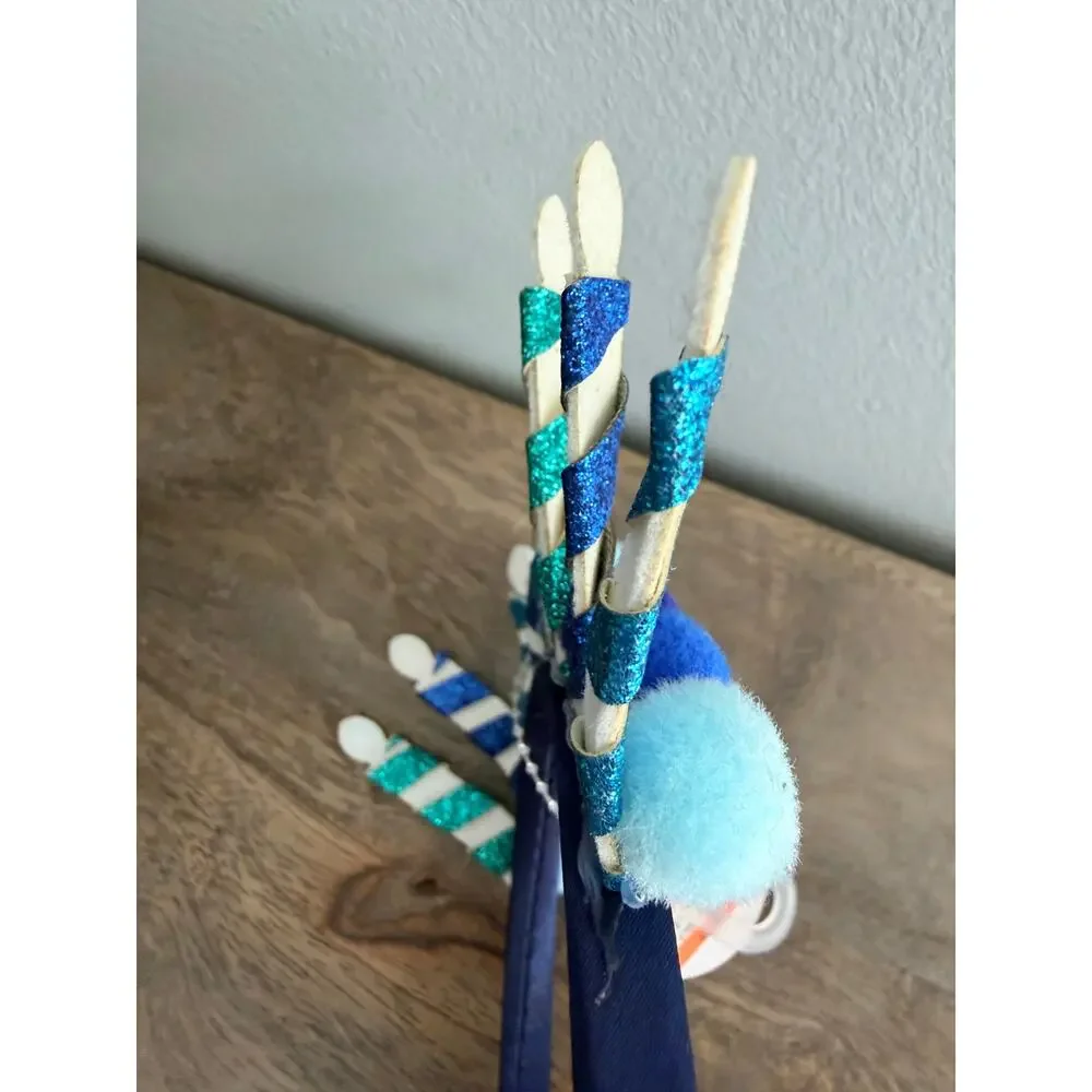 New Hanukkah Menorah and Dreidel Headband and Hair Clip Hair Accessories Set